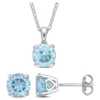 Cheap 🔥 4 3/5 CT TGW Blue Topaz-Sky Solitaire Stud Earring and Pendant with chain Set in Sterling Silver by Belk & Co. 🌟