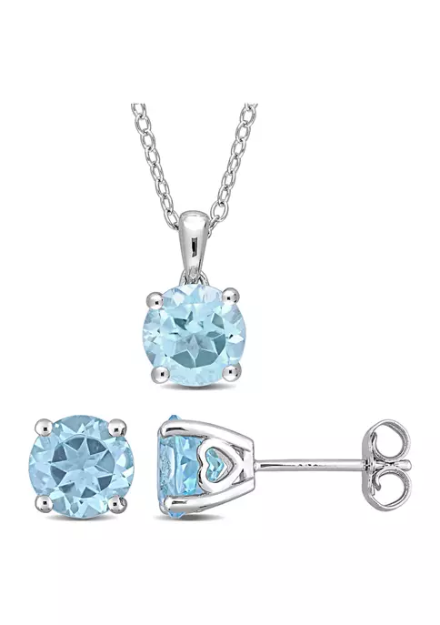 Cheap ๐ฅ 4 3/5 CT TGW Blue Topaz-Sky Solitaire Stud Earring and Pendant with chain Set in Sterling Silver by Belk & Co. ๐ 6 Cheap ๐ฅ 4 3/5 CT TGW Blue Topaz-Sky Solitaire Stud Earring and Pendant with chain Set in Sterling Silver by Belk & Co. ๐ - Image 6