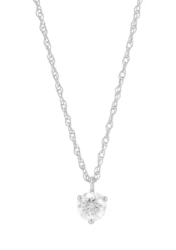 Flash Sale 🌟 1/4 ct. t.w. Diamond Solitaire Necklace in 14K White Gold with 18" Rope Chain by Belk & Co. 😀 -DealsBelk & Co. Store Belk 10988