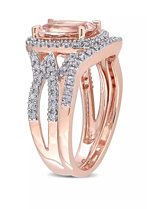 Wholesale ๐ 2 Piece 1.33 ct. t.w. Morganite and 1/4 ct. t.w. Diamond Crossover Bridal Ring Set in 10k Rose Gold by Belk & Co. โจ 2 Wholesale ๐ 2 Piece 1.33 ct. t.w. Morganite and 1/4 ct. t.w. Diamond Crossover Bridal Ring Set in 10k Rose Gold by Belk & Co. โจ - Image 2