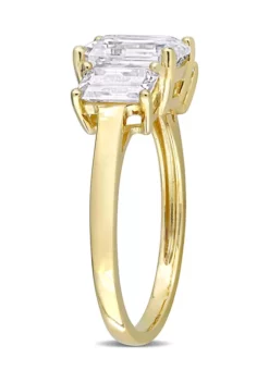 Cheap 🎁 3.2 ct. t.w. Created Moissanite 3-Stone Engagement Ring in 10K Yellow Gold by Belk & Co. ✔️ -DealsBelk & Co. Store Belk 11000