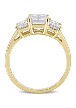 Cheap 🎁 3.2 ct. t.w. Created Moissanite 3-Stone Engagement Ring in 10K Yellow Gold by Belk & Co. ✔️ -DealsBelk & Co. Store Belk 11001