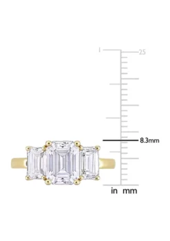 Cheap 🎁 3.2 ct. t.w. Created Moissanite 3-Stone Engagement Ring in 10K Yellow Gold by Belk & Co. ✔️ -DealsBelk & Co. Store Belk 11002