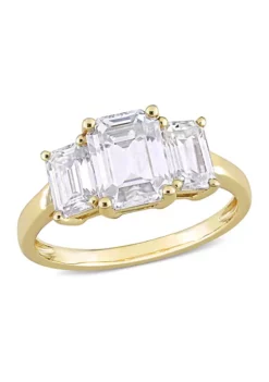 Cheap 🎁 3.2 ct. t.w. Created Moissanite 3-Stone Engagement Ring in 10K Yellow Gold by Belk & Co. ✔️ -DealsBelk & Co. Store Belk 11004