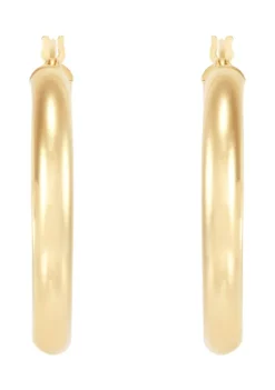 Cheapest 🎁 Half Round Tube Hoop Earrings in Sterling Silver by Belk & Co. ⌛