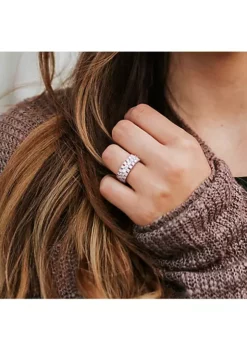 Best Sale 🌟 Lab Created Created Moissanite Triple Band Ring in Sterling Silver by Belk & Co. 🧨 -DealsBelk & Co. Store Belk 11023