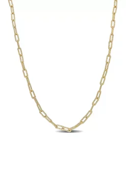 Best Pirce 😀 18k Yellow Gold Plated Sterling Silver 3.5mm Fancy Paperclip Chain Necklace by Belk & Co. 🛒 -DealsBelk & Co. Store Belk 11040