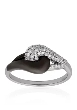 Discount 😍 0.20 ct. t.w. Diamond and Black Rhodium Fig Ring in Sterling Silver by Belk & Co. ✔️