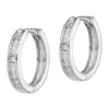 Best deal 💯 1/10 ct. t.w. Diamond Huggie Earrings in Rhodium Plated Sterling Silver by Belk & Co. ❤️