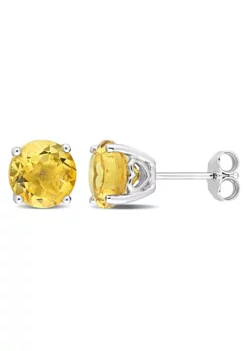 Deals 🥰 3.75 CT TGW Citrine Earrings in Sterling Silver by Belk & Co. 😀