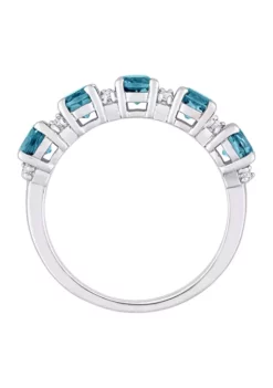 Best reviews of ❤️ 1.62 ct. t.w. London Blue Topaz and White Topaz Semi Eternity Ring in Sterling Silver by Belk & Co. ⌛ -DealsBelk & Co. Store Belk 11078