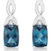 Brand new 🔔 1.38 ct. t.w. London Blue Topaz and 1/10 ct. t.w. Diamond Earrings in 10K White Gold by Belk & Co. 👏
