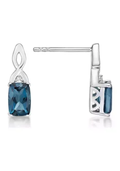 Brand new 🔔 1.38 ct. t.w. London Blue Topaz and 1/10 ct. t.w. Diamond Earrings in 10K White Gold by Belk & Co. 👏 -DealsBelk & Co. Store Belk 11101