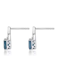 Brand new 🔔 1.38 ct. t.w. London Blue Topaz and 1/10 ct. t.w. Diamond Earrings in 10K White Gold by Belk & Co. 👏 -DealsBelk & Co. Store Belk 11102