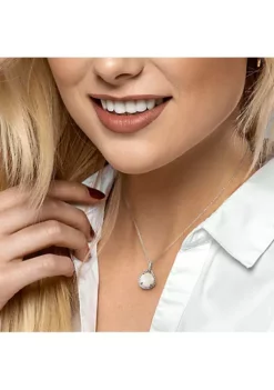 Hot Sale 😍 2.16 ct. t.g.w. Opal and White Topaz Halo Charm Pendant with Chain in Sterling Silver by Belk & Co. 🥰 -DealsBelk & Co. Store Belk 11108