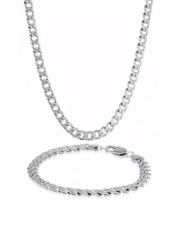 Buy 👍 Men's Stainless Steel Necklace and Bracelet Set by Belk & Co. ❤️ -DealsBelk & Co. Store Belk 1111