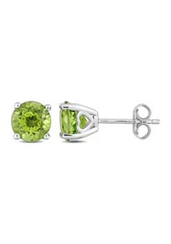 Cheapest ⌛ 3 CT TGW Peridot Solitaire Stud Earrings in Sterling Silver by Belk & Co. 🧨
