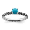 Best deal ⭐ Sterling Silver Stackable Expressions Antiqued Turquoise Ring by Belk & Co. 🧨