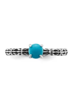 Best deal ⭐ Sterling Silver Stackable Expressions Antiqued Turquoise Ring by Belk & Co. 🧨 -DealsBelk & Co. Store Belk 11119