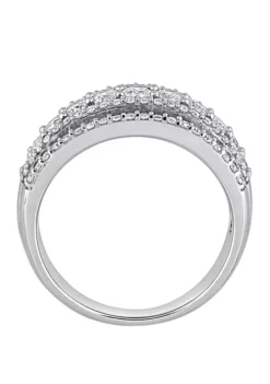 Best Pirce 😉 1 ct. t.w. Diamond 4 Row Anniversary Band in 10K White Gold by Belk & Co. 👏 -DealsBelk & Co. Store Belk 11128