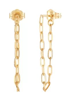 Hot Sale 🥰 Paperclip Chain Earrings in 10K Yellow Gold by Belk & Co. 🛒 -DealsBelk & Co. Store Belk 1113