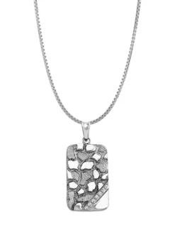 New 🌟 Nugget 🐕 Dog Tag Chain Necklace in Sterling Silver by Belk & Co. 🧨