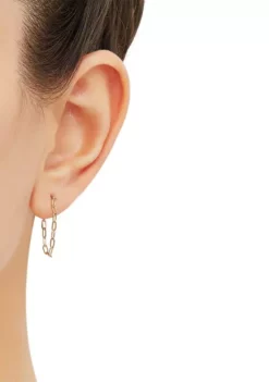 Hot Sale 🥰 Paperclip Chain Earrings in 10K Yellow Gold by Belk & Co. 🛒 -DealsBelk & Co. Store Belk 1115