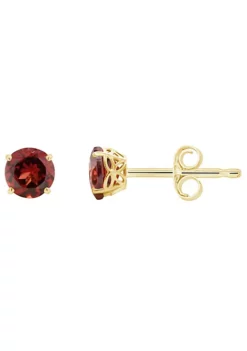 Hot Sale ⌛ 14K Yellow Gold 5mm Round Garnet Stud Earrings by Belk & Co. 🧨 -DealsBelk & Co. Store Belk 11172