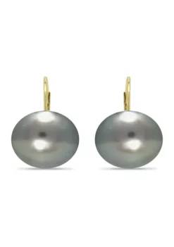 Deals 💯 12MM Tahaitian Pearl Earrings, 14K Gold by Belk & Co. ⭐