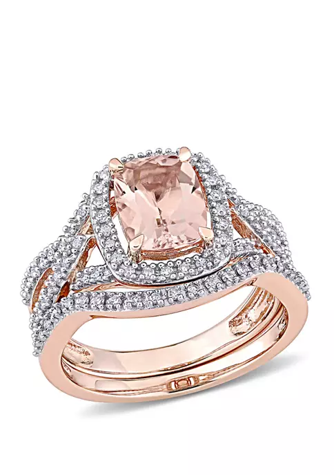 Wholesale ๐ 2 Piece 1.33 ct. t.w. Morganite and 1/4 ct. t.w. Diamond Crossover Bridal Ring Set in 10k Rose Gold by Belk & Co. โจ 4 Wholesale ๐ 2 Piece 1.33 ct. t.w. Morganite and 1/4 ct. t.w. Diamond Crossover Bridal Ring Set in 10k Rose Gold by Belk & Co. โจ - Image 4