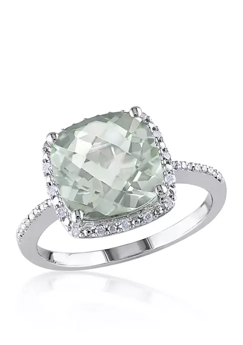 Best deal ⌛ Green Amethyst and Diamond Ring in Sterling Silver by Belk & Co. ✔️ 1 Best deal ⌛ Green Amethyst and Diamond Ring in Sterling Silver by Belk & Co. ✔️