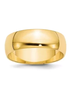 Outlet 😀 Men's 14K Yellow Gold 7 Millimeter Lightweight Half Round Band by Belk & Co. ✨ -DealsBelk & Co. Store Belk 11212