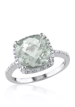 Best deal ⌛ Green Amethyst and Diamond Ring in Sterling Silver by Belk & Co. ✔️ 7 Best deal ⌛ Green Amethyst and Diamond Ring in Sterling Silver by Belk & Co. ✔️ -DealsBelk & Co. Store Belk 1122