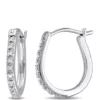 Best Pirce 😉 1/10 ct. t.w. Diamond Hoop Earrings in 10k White Gold by Belk & Co. 🔔