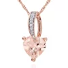 Buy 💯 10k Rose Gold Morganite and Diamond Heart Pendant by Belk & Co. 👏