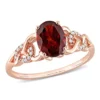 Wholesale 🥰 Oval Garnet and Diamond Accent Link Ring in 10k Rose Gold by Belk & Co. ⭐