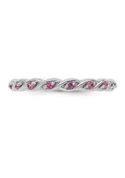Budget ⌛ 1/3 ct. t.w. Lab Created Pink Sapphire Stackable Expressions Ring in Sterling Silver by Belk & Co. 🌟 -DealsBelk & Co. Store Belk 11266