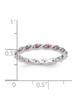 Budget ⌛ 1/3 ct. t.w. Lab Created Pink Sapphire Stackable Expressions Ring in Sterling Silver by Belk & Co. 🌟 -DealsBelk & Co. Store Belk 11267