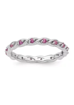 Budget ⌛ 1/3 ct. t.w. Lab Created Pink Sapphire Stackable Expressions Ring in Sterling Silver by Belk & Co. 🌟 -DealsBelk & Co. Store Belk 11269