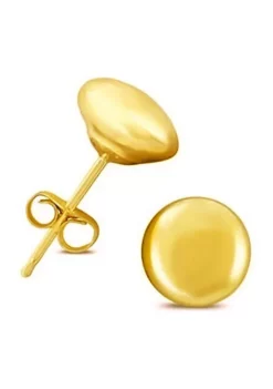 Wholesale ⌛ 14K Yellow Gold Button Ball Stud Earrings (7 Millimeter) by Belk & Co. ✔️