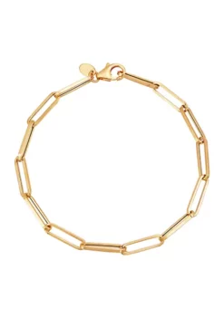 Buy 🎁 3.9 mm Hollow Paper Clip Chain in 10K Yellow Gold by Belk & Co. 👍