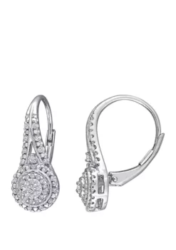 Flash Sale ๐ฅฐ 1/4 ct. t.w. Diamond Halo Drop Earrings in Sterling Silver by Belk & Co. ๐