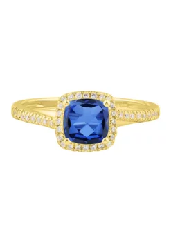 New ⭐ 1.21 ct. t.w. Lab Created Sapphire and Lab Created White Sapphire Ring in 10K Yellow Gold by Belk & Co. 👏