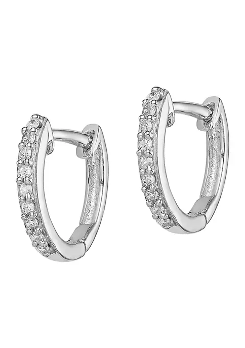 Promo 🎁 1/10 ct. t.w. Diamond Huggie Earrings in Rhodium-plated Sterling Silver by Belk & Co. 😀 1 Promo 🎁 1/10 ct. t.w. Diamond Huggie Earrings in Rhodium-plated Sterling Silver by Belk & Co. 😀