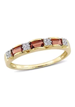 Brand new 👍 Garnet and Diamond Accent Eternity Ring in 10k Yellow Gold by Belk & Co. ⌛