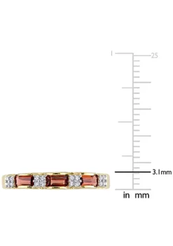 Brand new 👍 Garnet and Diamond Accent Eternity Ring in 10k Yellow Gold by Belk & Co. ⌛ -DealsBelk & Co. Store Belk 11342