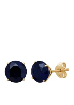 Discount 🧨 Created Sapphire Earrings in 10k Yellow Gold by Belk & Co. ⌛