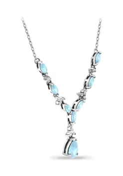 Outlet 🔔 3.69 ct. t.w. Blue Topaz and White Topaz 'Y' Necklace, Sterling Silver by Belk & Co. 👏 -DealsBelk & Co. Store Belk 11361