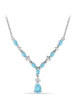 Outlet 🔔 3.69 ct. t.w. Blue Topaz and White Topaz 'Y' Necklace, Sterling Silver by Belk & Co. 👏 -DealsBelk & Co. Store Belk 11363