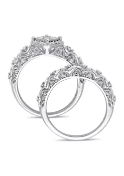 Brand new 👏 1/5 ct. t.w. Diamond Vintage Bridal Set in Sterling Silver by Belk & Co. 💯 -DealsBelk & Co. Store Belk 11376